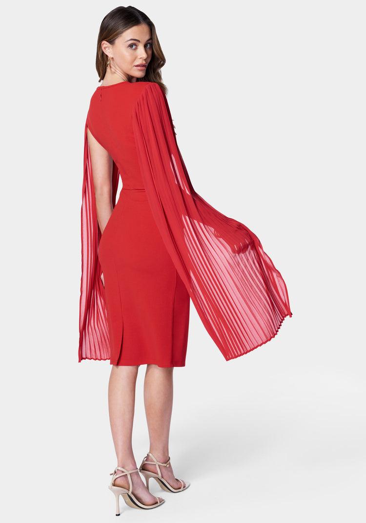 Bebe Cape Sleeve Midi Dress
