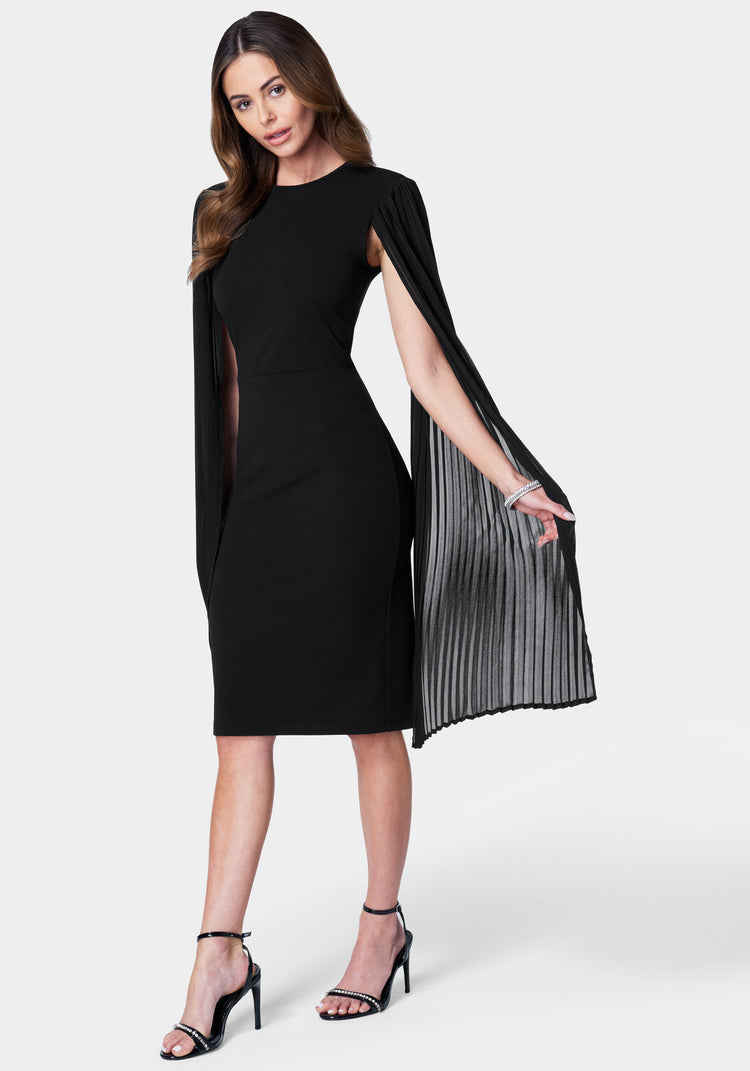 Bebe Cape Sleeve Midi Dress