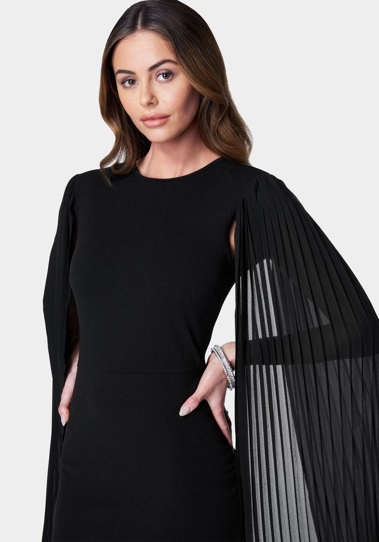 Bebe Cape Sleeve Midi Dress