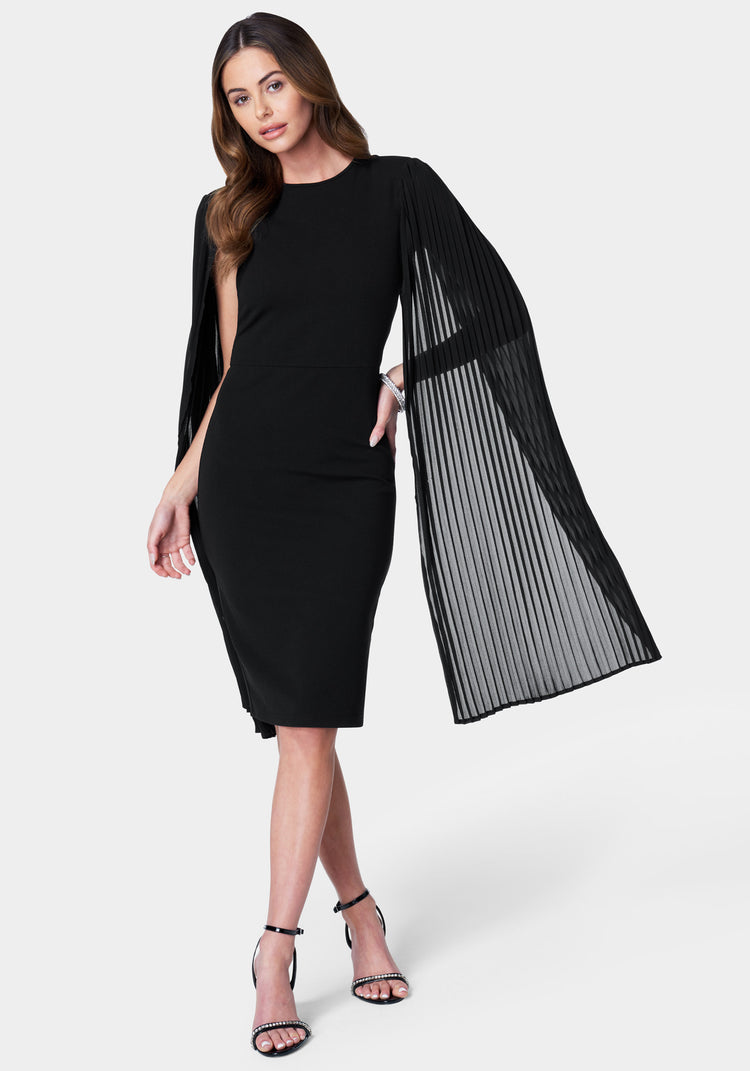 bebe Cape Sleeve Midi Dress