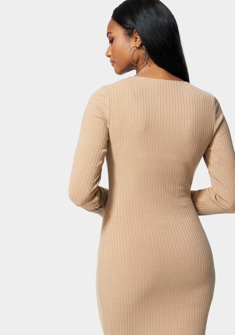 Bebe Chain Detail Rib Dress