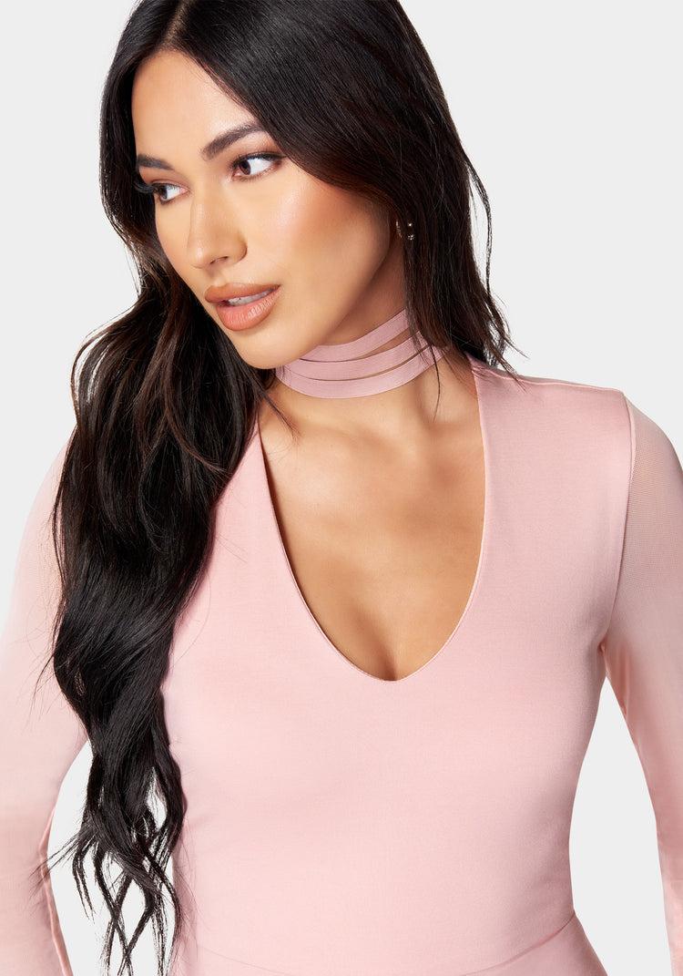 Bebe Choker Neck Mini Dress