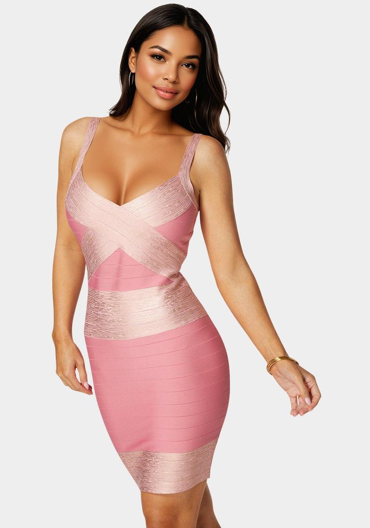 Bebe Color Block Bandage Dress