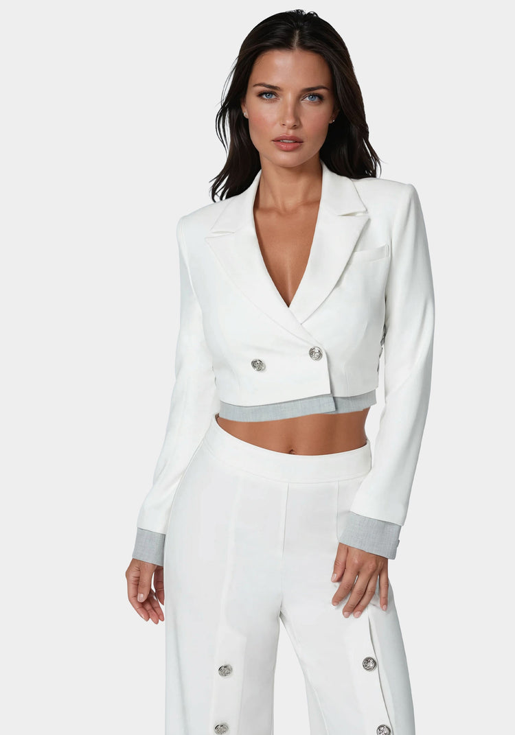 bebe Cropped Eyelet Blazer