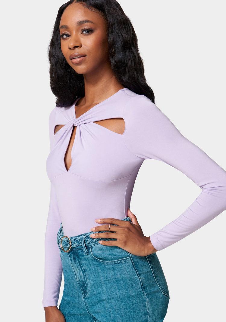 Bebe Cross Front Knit Top