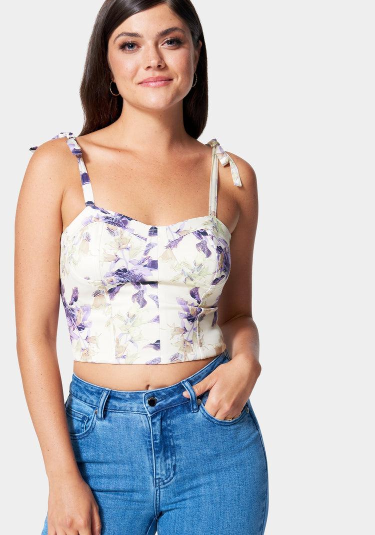 Bebe Detachable Sleeve Bustier Top