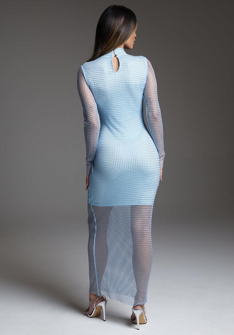 Bebe Diamante Crystal Mesh Gown