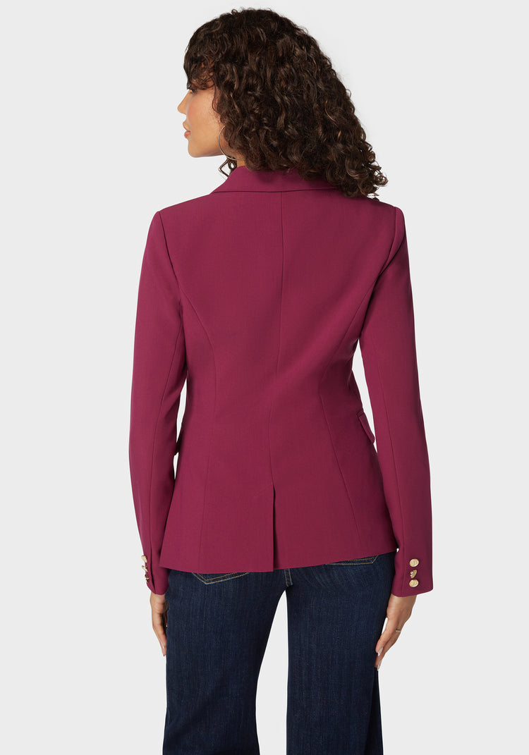 Bebe Double Breast Tailored Woven Twill Blazer