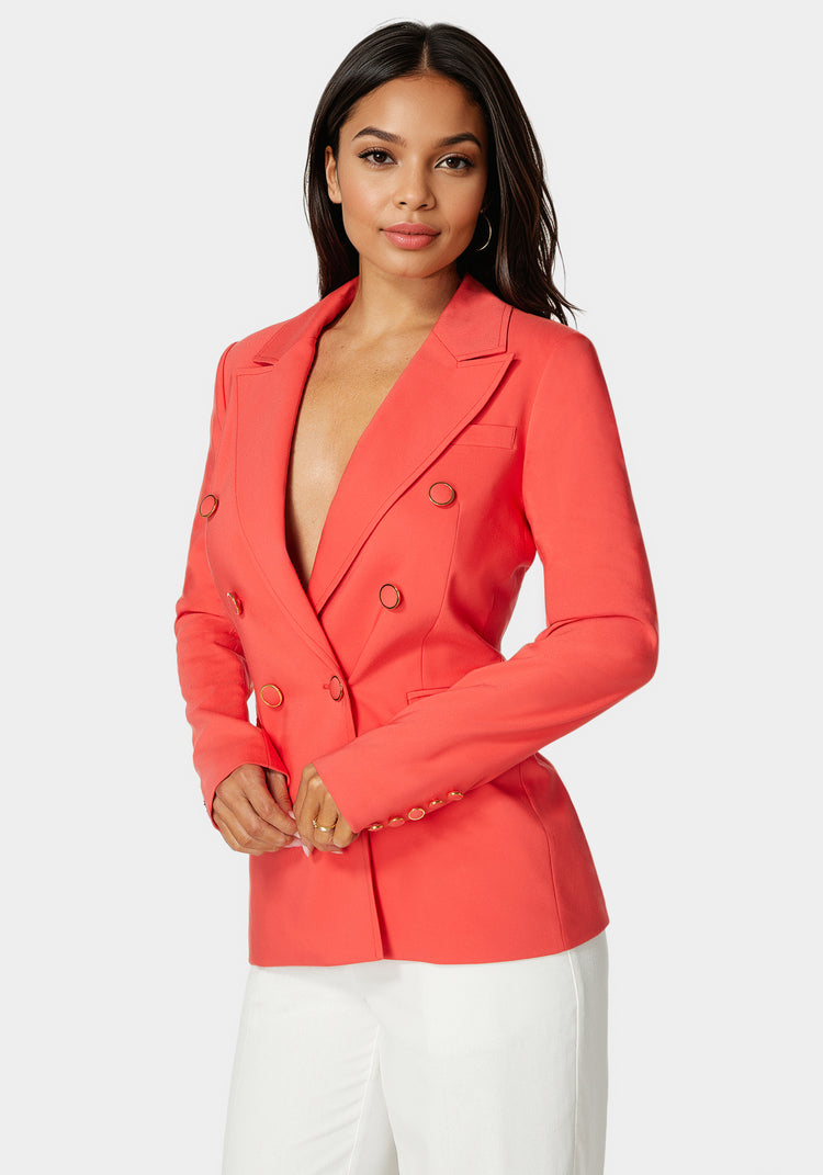 Bebe Double Breasted Strong Shoulder Jacket
