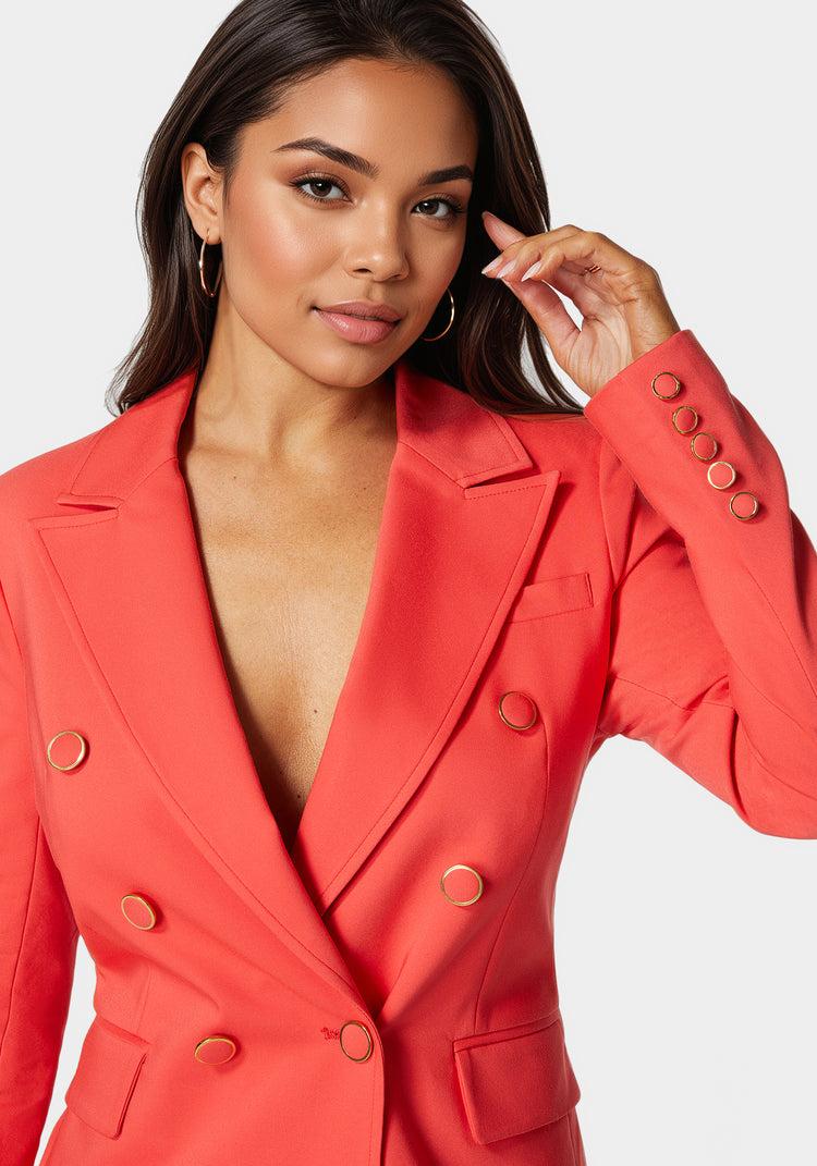 Bebe Double Breasted Strong Shoulder Jacket