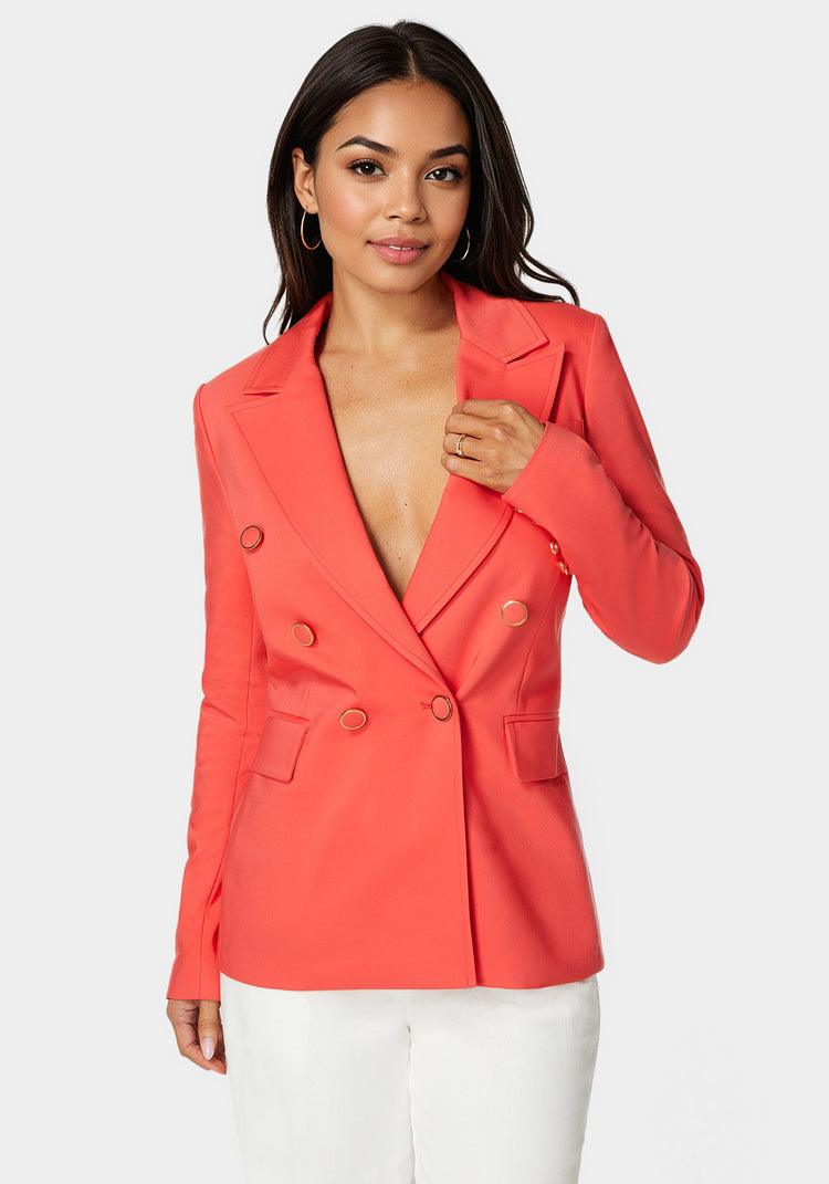 bebe Double Breasted Strong Shoulder Jacket