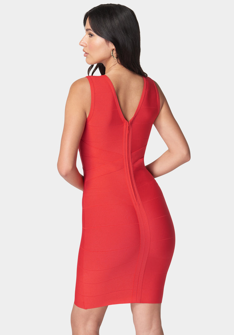 Bebe Double V Mini Bandage Dress