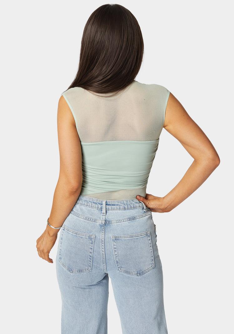 Bebe Draped Knit Bodysuit