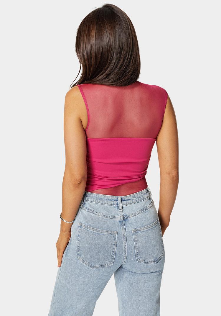 Bebe Draped Knit Bodysuit