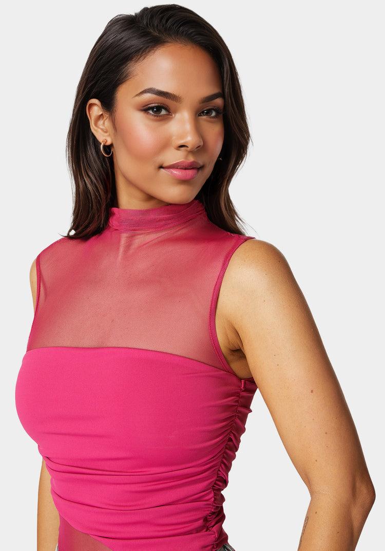 Bebe Draped Knit Bodysuit