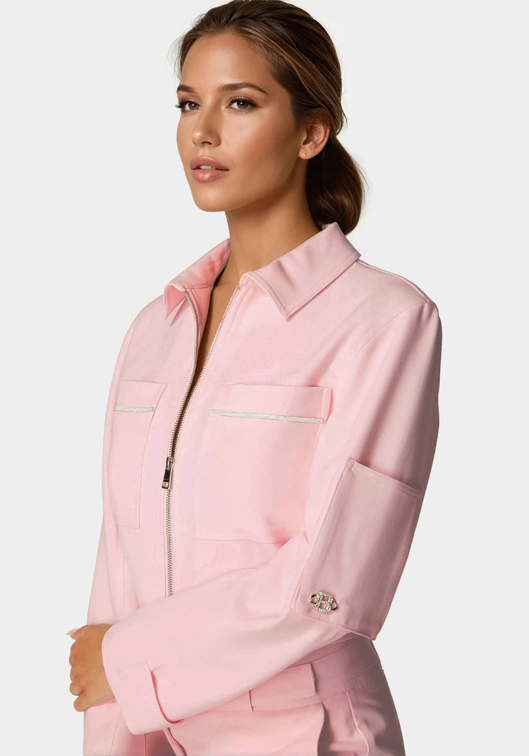 Bebe Embellished Bomber Jacket