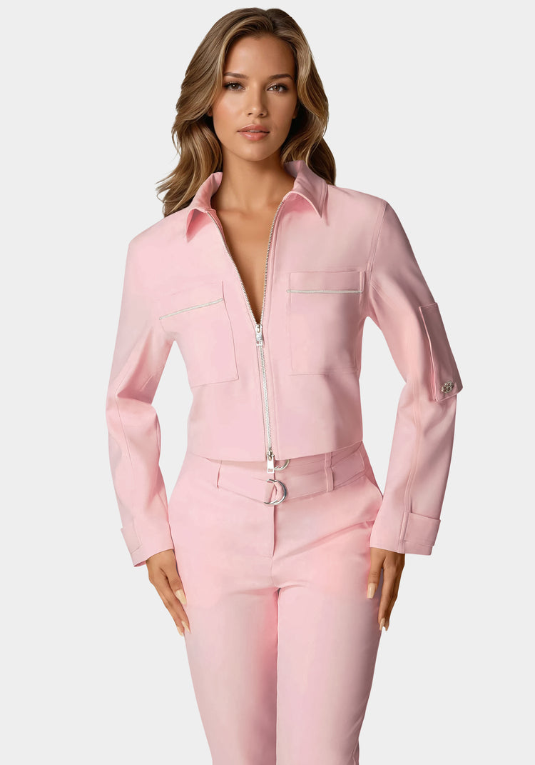 bebe Embellished Bomber Jacket