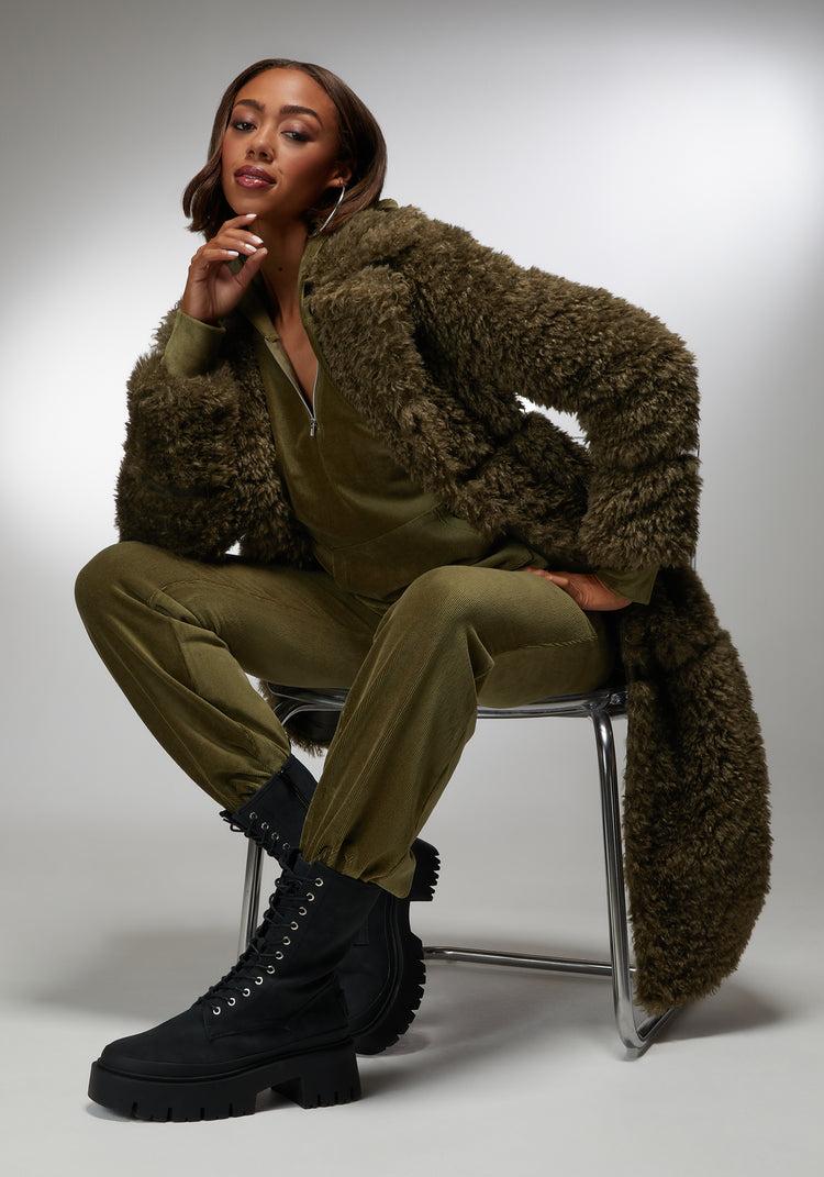 Bebe Faux Fur Maxi Coat