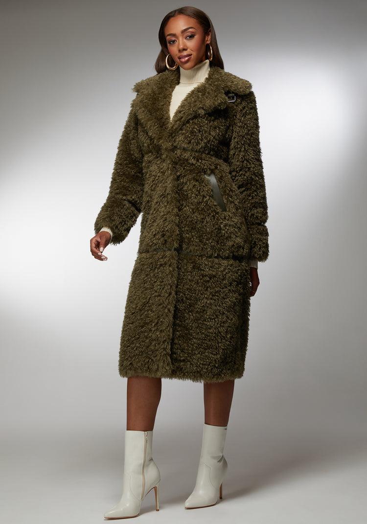 bebe Faux Fur Maxi Coat