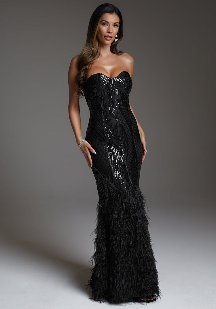 Bebe Feather Gown