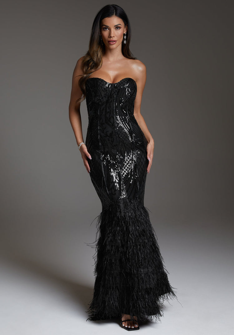 bebe Feather Gown