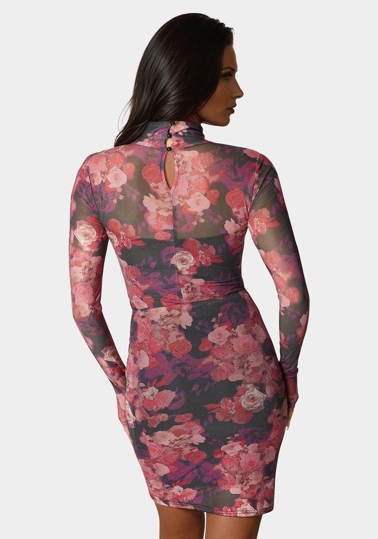 Bebe Floral Mesh Bodysuit