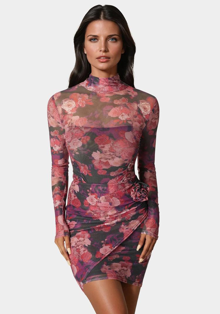 bebe Floral Mesh Bodysuit