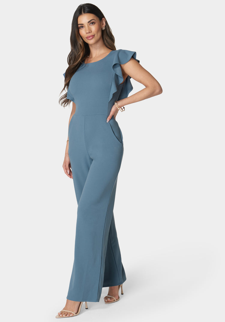 Bebe Flutter Sleeve Core Jumpsuit