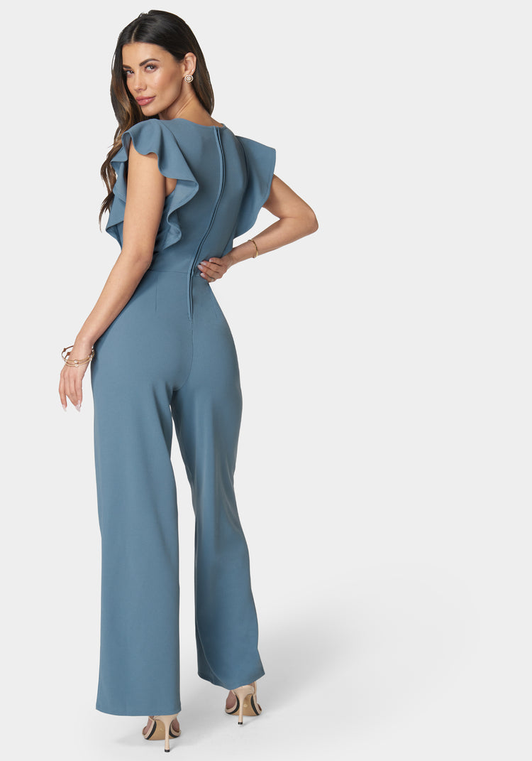 Bebe Flutter Sleeve Core Jumpsuit