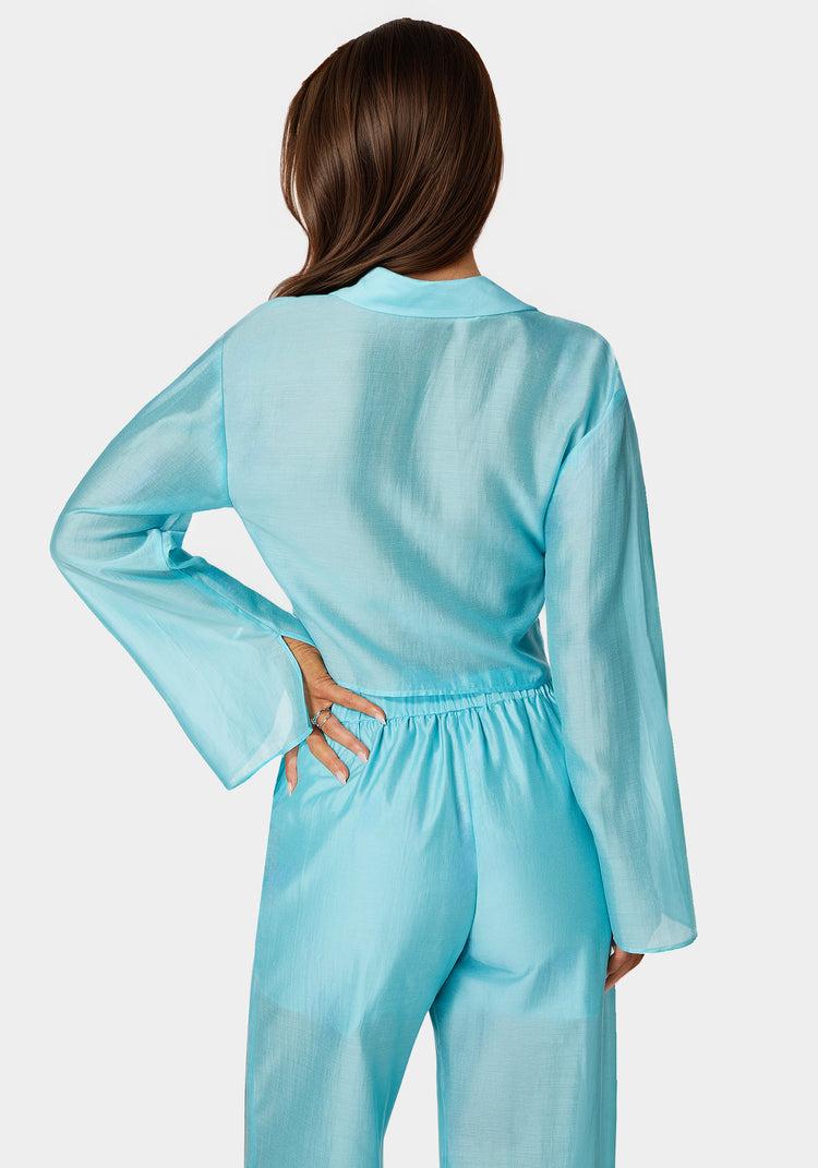 Bebe Front Tie Flowy Blouse