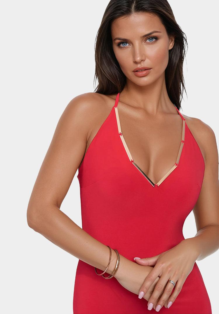 Bebe Gold Bar Detail Dress