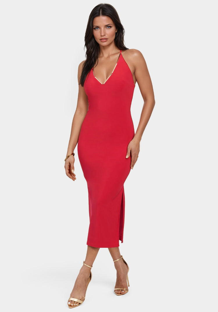 bebe Gold Bar Detail Dress