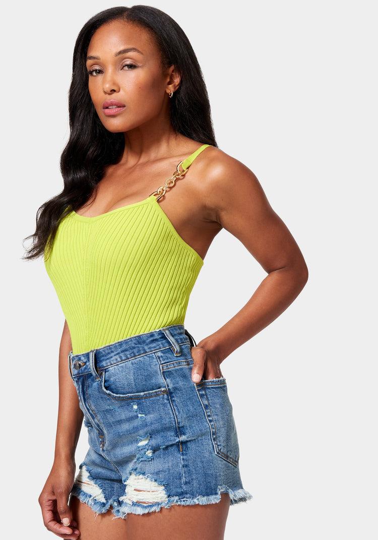 Bebe Hardware Strap Sweater Cami