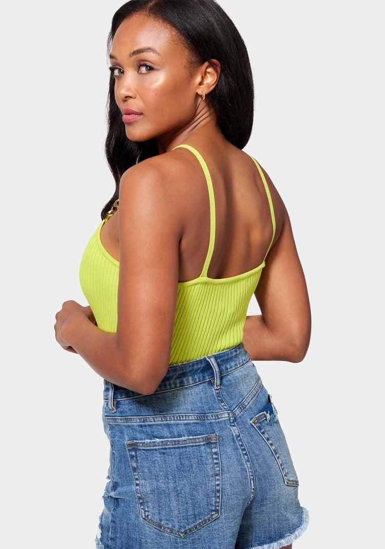 Bebe Hardware Strap Sweater Cami