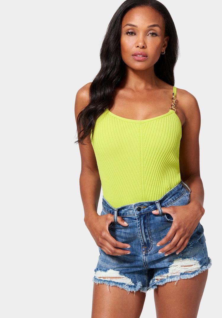 Bebe Hardware Strap Sweater Cami
