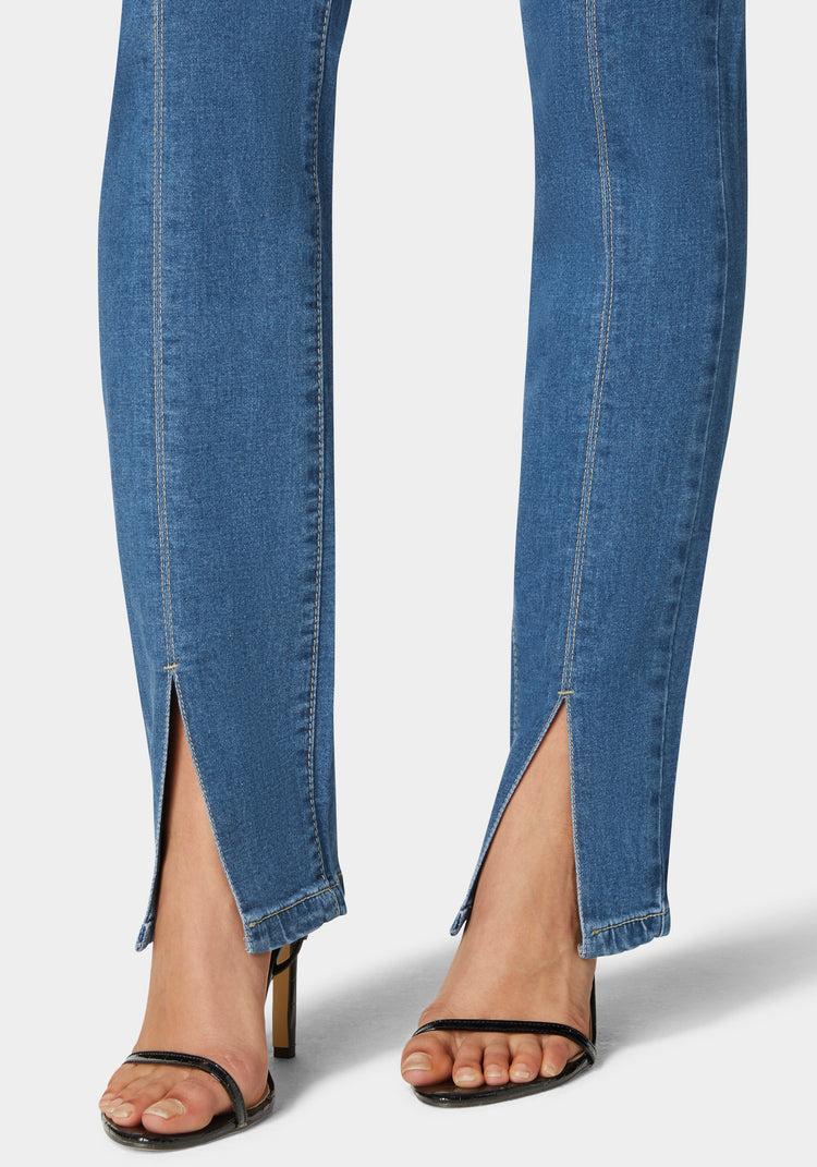 Bebe High Rise Bootleg With Hem Slit Jean