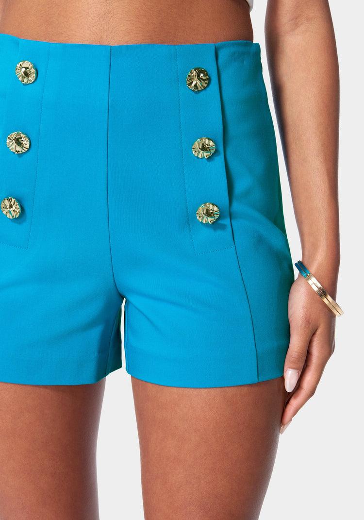 Bebe High Waist Button Detail Short