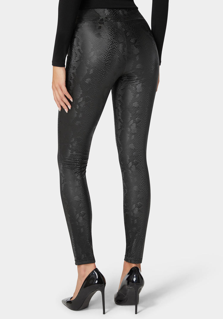 Bebe High Waist Embossed Vegan Leather Legging
