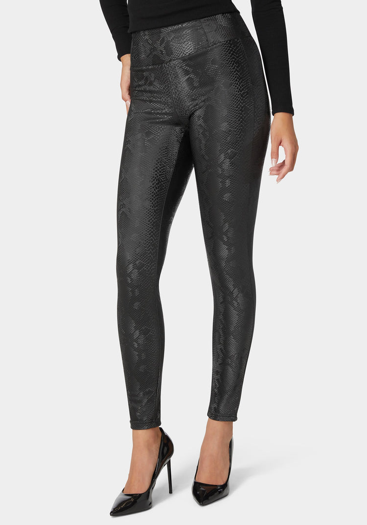bebe High Waist Embossed Vegan Leather Legging