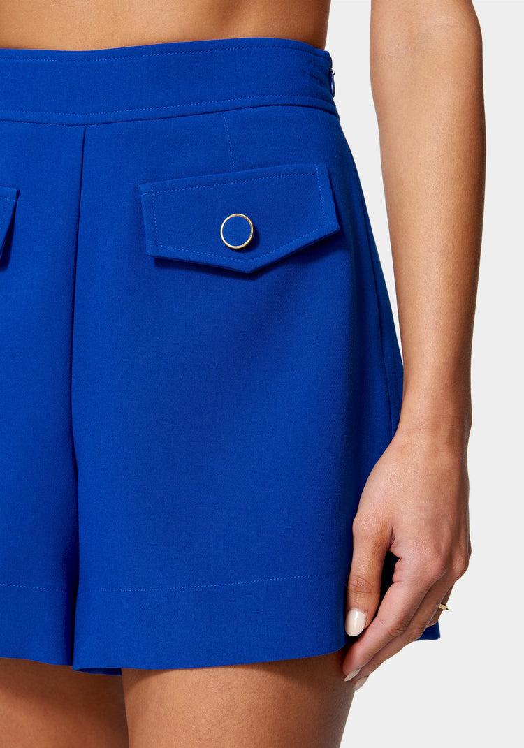 Bebe High Waist Flap Pocket Woven Twill Short