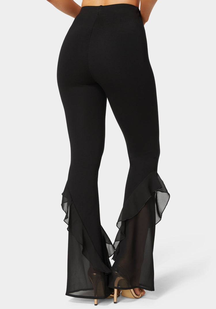 Bebe High Waist Flared Leg Knit Pant