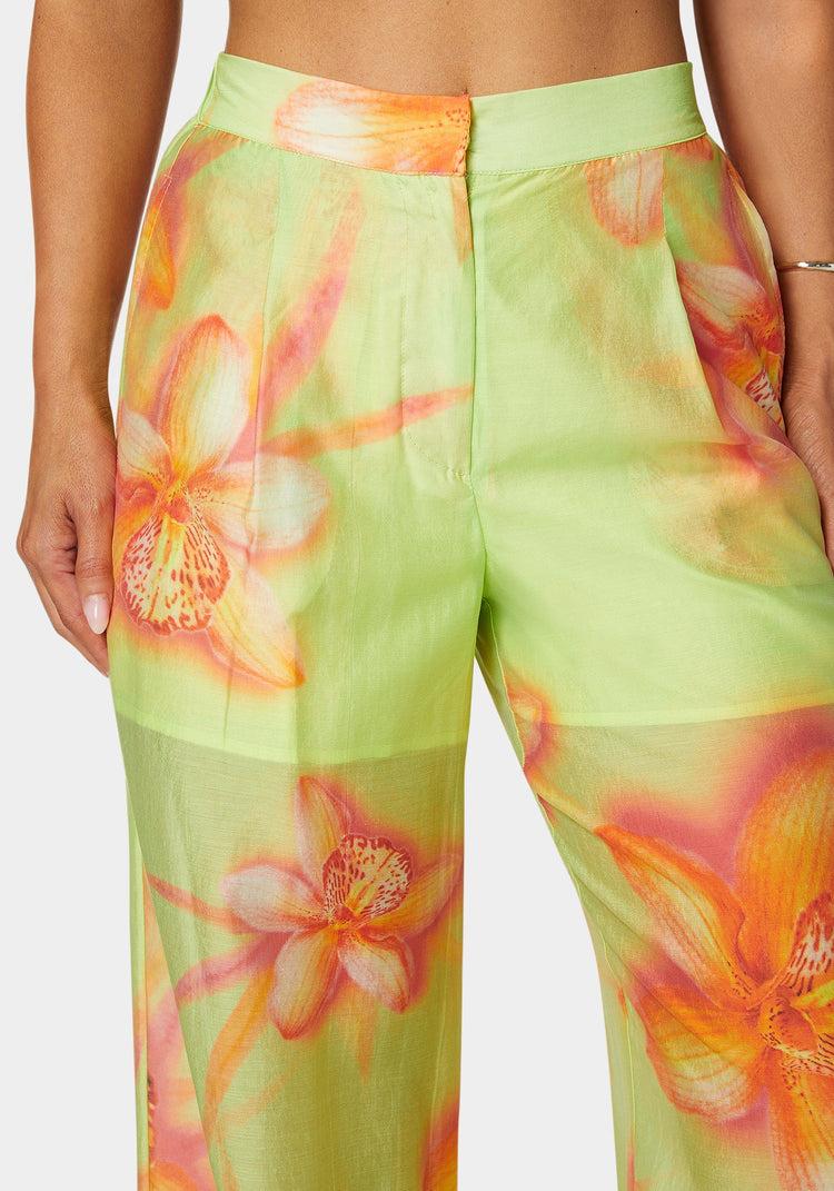 Bebe High Waist Palazzo Leg Pull On Pant