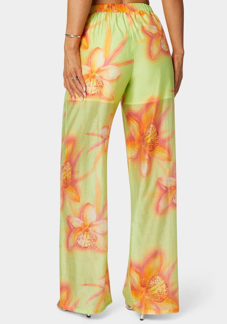 Bebe High Waist Palazzo Leg Pull On Pant