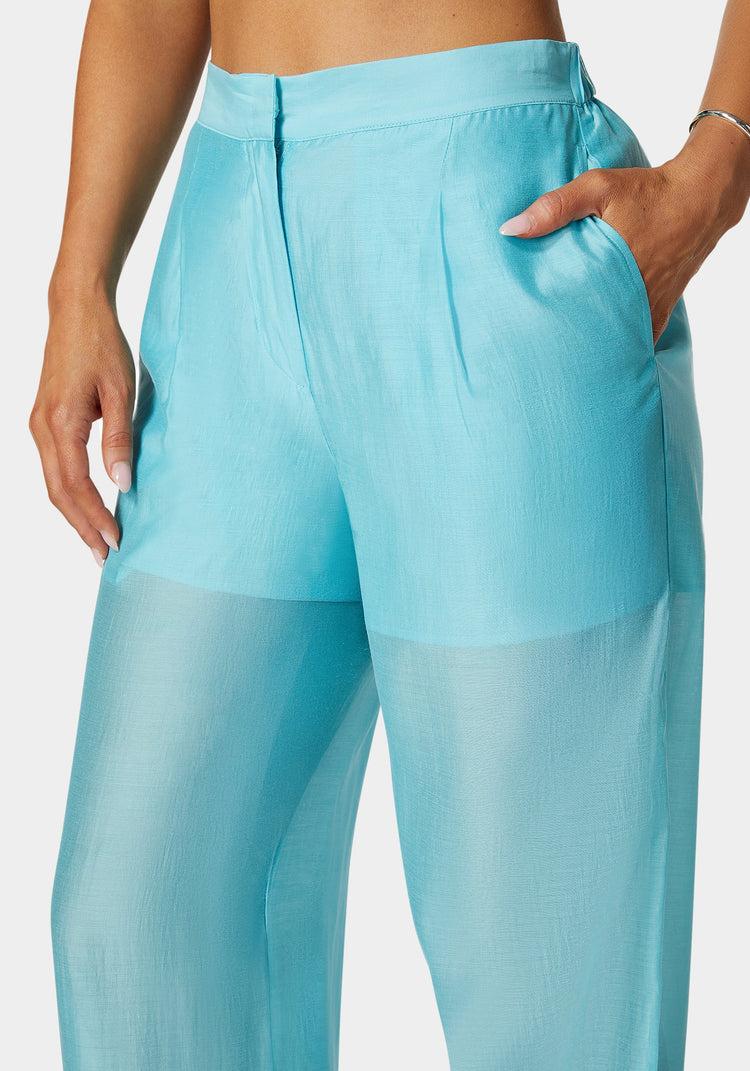 Bebe High Waist Palazzo Leg Pull On Pant