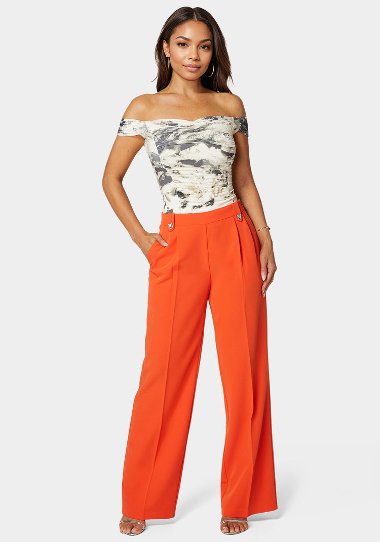 Bebe High Waist Straight Flared Pant