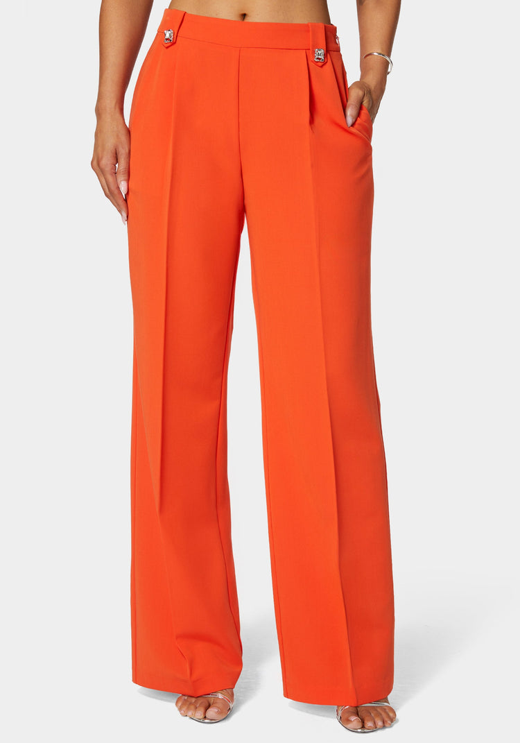 bebe High Waist Straight Flared Pant