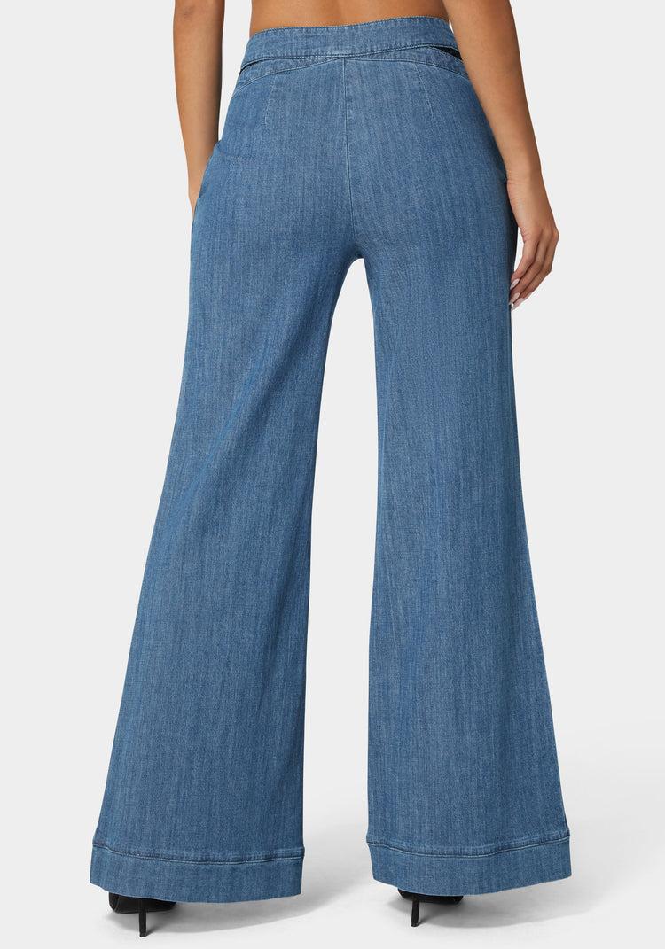 Bebe High Waist Ultra Wide Leg Denim Pant