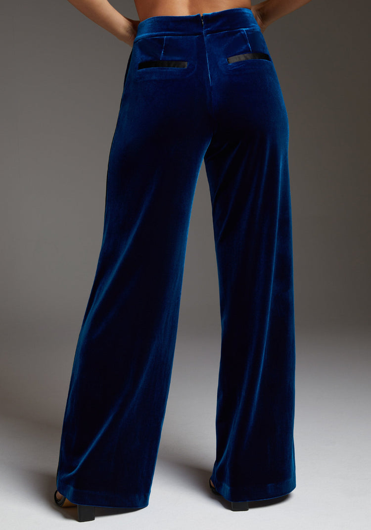 Bebe High Waist Velour Wide Leg Pant