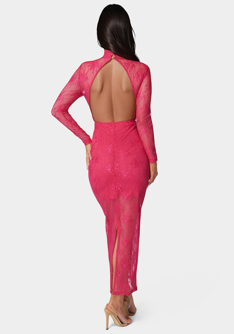 Bebe Illusion Lace Maxi Dress