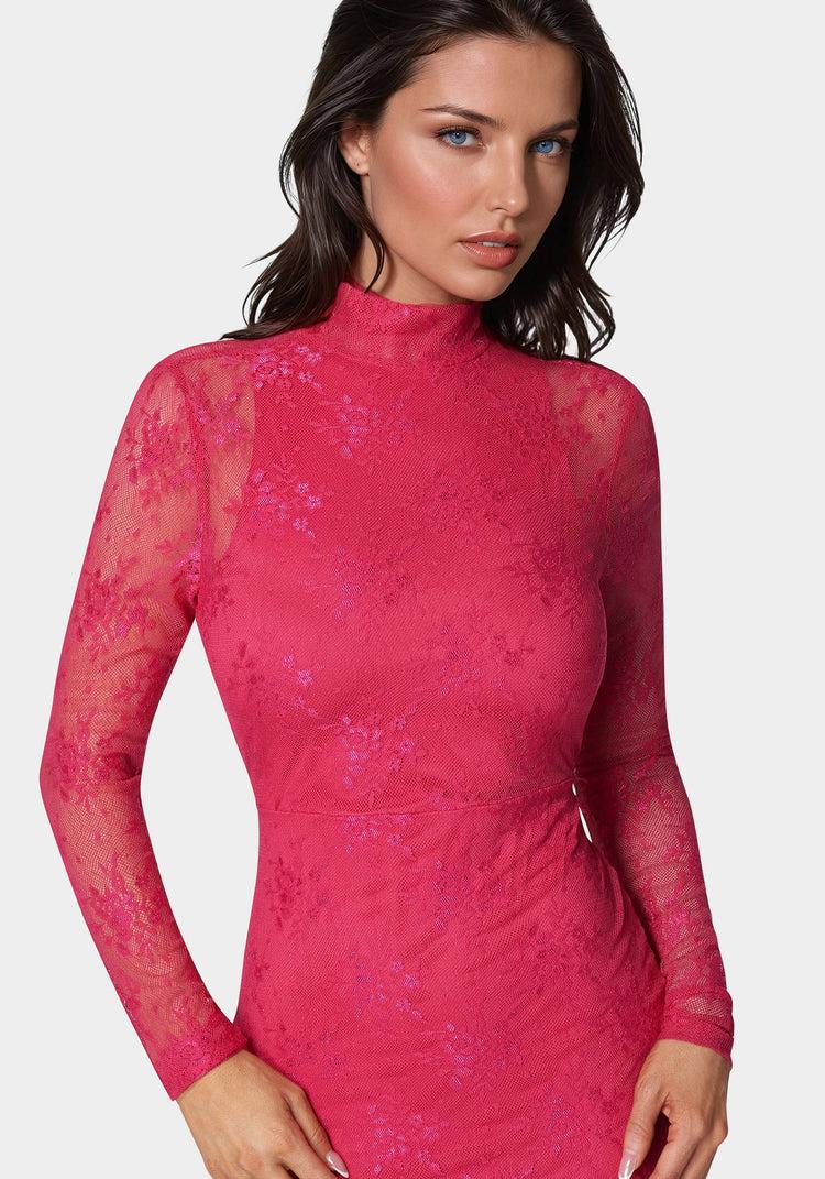 Bebe Illusion Lace Maxi Dress